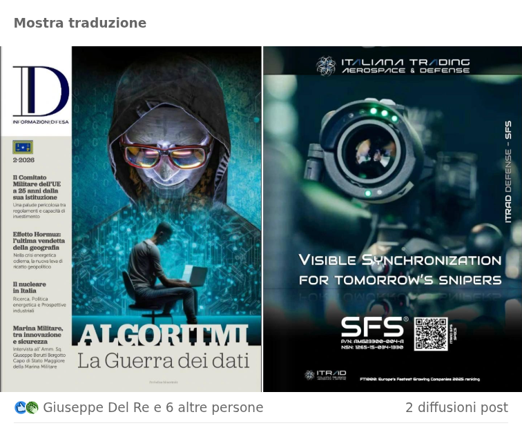 Synchro Fire System sul Magazine del Ministero della Difesa